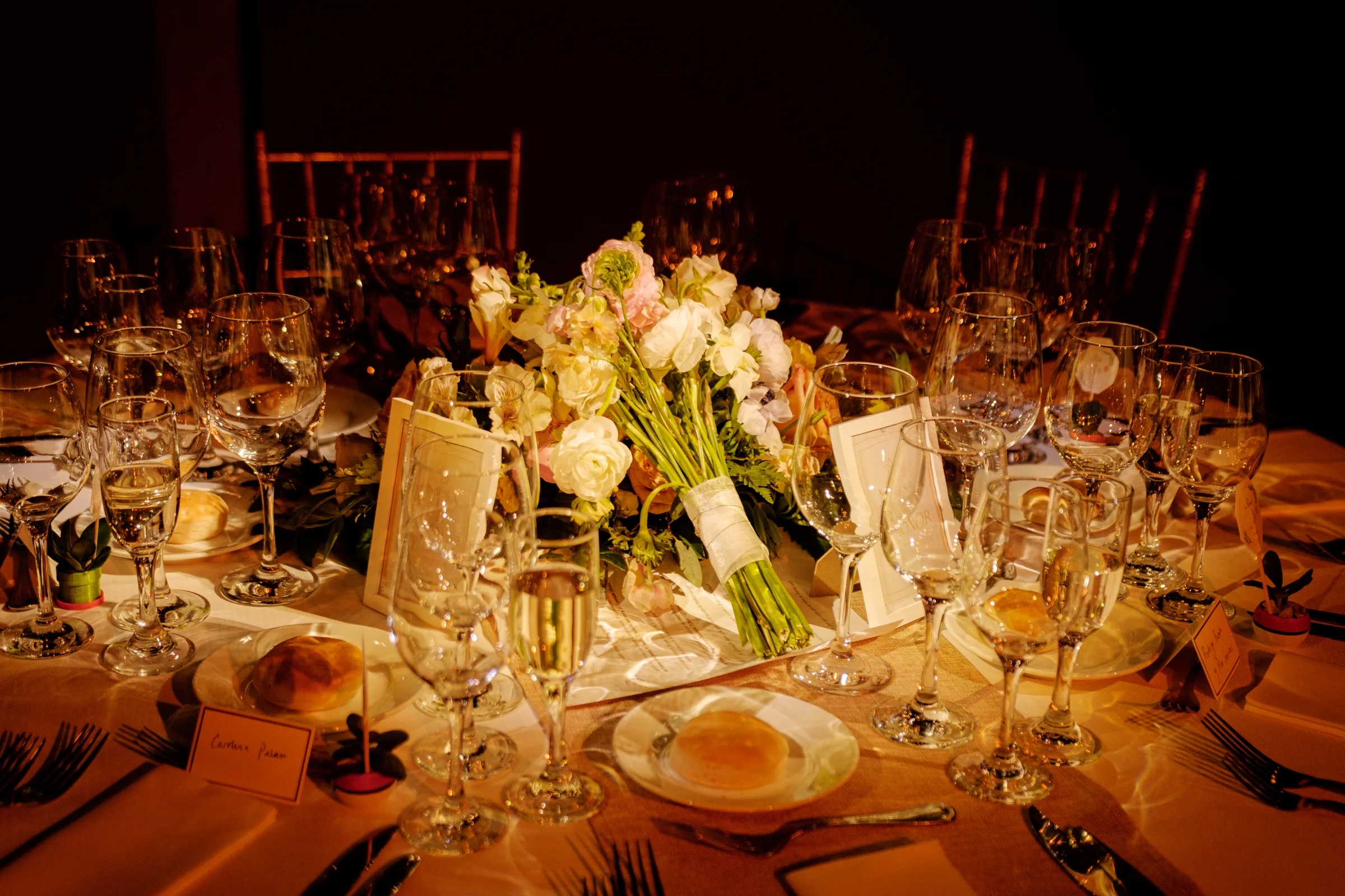 Mesa del banquete de matrimonio en Centro La Reina